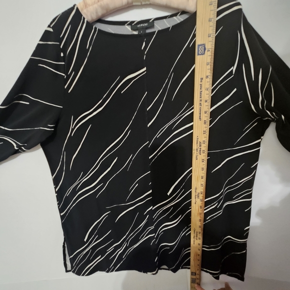 Alfani Size L Black Long-Sleeved Womens Wide Crew Neck Long Dress Shirt  Blouse - Picture 13 of 16